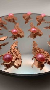 Philippine Map Brooch Pin Rose Gold Pink Pearl Butterfly Lock Metal Alloy