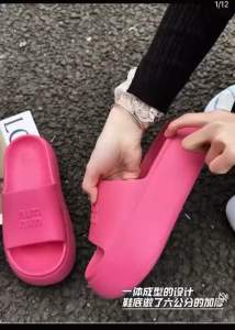 Macaroon color soft comfy 6cm height flip flop slippers