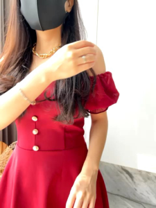 DRES FASHION WANITA SCUBA IMPORT KOMBI LENGAN BABYDOLL 7821 MV