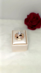 CINCIN TITANIUM SILVER MAHKOTA KRISTAL 3 TINGKAT EMAS TITANIUM ANTI KARAT TERLARIS DAN TERMURAH