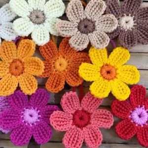 ดอกไม้ห้อยกระเป๋า โครเชต์เชือกร่ม