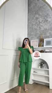 CJ - SET #2166 HYE JIN RUFFLE TOP + MIDI PANTS PREMIUM