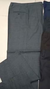 กางเกงสแล็คมีจีบผ้าตาสก็อตทรงขากระบอก