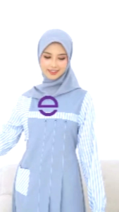 Gamis Terbaru Ethica Rainami 30 Motif Salur Mix Polos