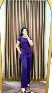 One set setelan wanita kekinian lengan pendek celana panjang premium rayon adem