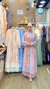 Dewita Dress Premium Elegan - Gamis Lebaran Kekinian - Dress Pesta Trendy