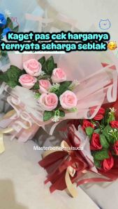 Buket bunga mawar kuncup artificial (Model 3) / Buket ulangtahun / Buket Anniversary / Buket wisuda / Hadiah / Souvenir / Hampers / Masterbonekawisuda