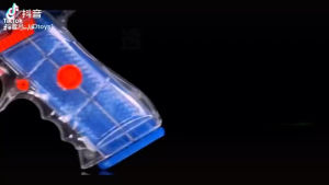 Transparent Gear Vibration Gun Electric Toy With Light And Music Mainan Gun Kanak kanak