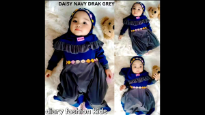 Gamis Bayi & Anak Perempuan Daisy / Sudah Termasuk Hijab / Ukuran 0-4 Tahun / Bahan Jersey Premium / Variasi Warna Dan Renda / Halus Lembut Dan Imut