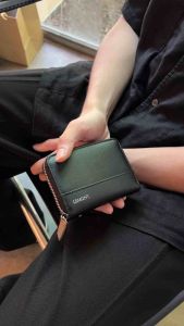 Ví Goodie Đen LEMONT da bò thật nhiều ngăn thẻ khoá kéo xịn mượt