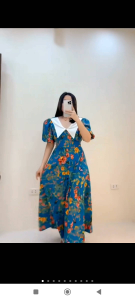 BRENDA COLLAR PUFFSLEEVE PADDED MAXI DRESS