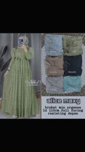 ALICE MAXY DRESS BUSUI ELEGANT MEWAH SUPER PREMIUM NYAMAN TERLARIS