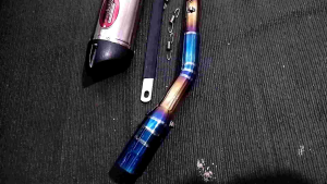 Knalpot AHM Pro Racing Pipe Blue moon Untuk Motor Yamaha Mx 135 Mx King