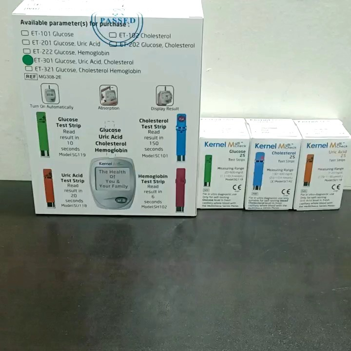 Kernel Multi Function Monitoring System Glucose, Cholesterol, Uric Acid With Strips