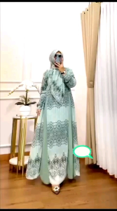 GAMIS CERUTY MOTIP SET HIJAB SEGIEMPAT