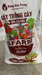 14kg Đất trồng cây đa dụng Sfarm có chứa đất thịt tự nhiên phân bón hữu cơ - bao 20dm3
