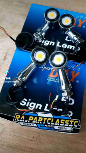Lampu Sein CB Led Stainless Crome Bulat Palu Set Depan Belakang Sport Day Original Kualitas Bagus