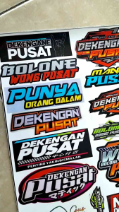 Stiker Dekengan Pusat | Stiker Anti Air | Stiker Wong Pusat Bahan Vynil
