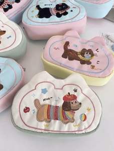 SG Cute Dog Cat Pencil Case for Students Large Capacity Embroidery Stationery Pouch