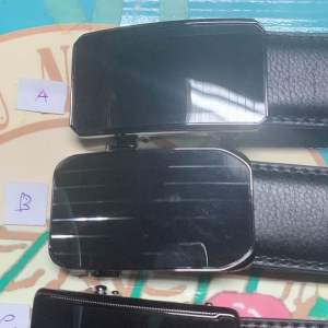 เข็มขัดออโต้หนังขนาด37มมสีดำสายหนังบันไดหัวซิ้งค์ลายเส้นออโต้guns-n-roses