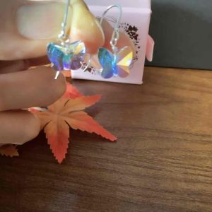 [Studs & Such] 925 Silver Drop Earrings With Genuine Austrian Butterfly Crystal