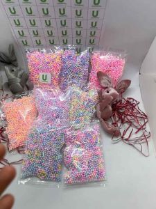 เม็ดโฟมสีพาสเทล 3-4มม. 3กรัม สำหรับตกแต่งของขวัญ วันเกิด และงานฉลอง