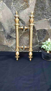 Handle Pintu Rumah Kuningan Motif Gotri Antik 50 cm 2 Pcs