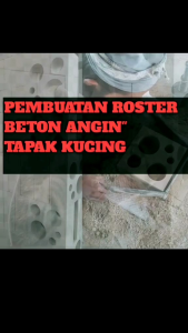Roster beton motif kombinasi Hiasan dinding Warna putih abu merah Lubang angin anti tampias Uk-20 cm