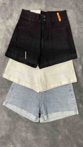 LUCRETIA - 339 Celana jeans wanita high waist korean style hot pants jeans stick balik two button murah | hot pants jeans import wanita termurah koran look