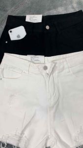 LUCRETIA - 338 Celana pendek jeans high waist wanita korean style hot pants jeans ripped murah | Celana jeans pendek jeans import