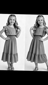Hirara BUTTERFLY Casual Smocking Sleeveless BUTTERFLY MAXI DRESS FOR KIDS Alangan 7 UpTo 9 YEARS OLD