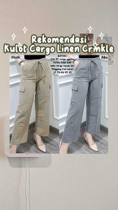 FARASKA - CELANA PANJANG KULOT CARGO JUMBO LINEN CRINKLE PREMIUM TERBARU 2024