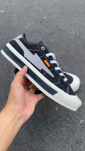 Sepatu XternalStepSure - Sepatu Sneakers Miterns Storm Low Black White Reflective Menyala Kasual Kanvas