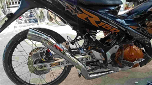 SUZUKI RAIDER 150 CARB DAENG POWER PIPE 51 MM TRI- CUT WITH SILENCER
