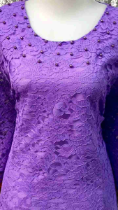 Atasan Kebaya Brokat wanita Tangan lurus Leher bulat By Miss Nauli