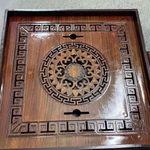 Khay trà nhựa giả gỗ 2 tầng hình vuông 25*25 cm hay chữ nhật 23 x 32 cm