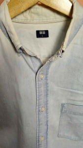 Kemeja Denim Global Uniqlo" GU Original Second Size L