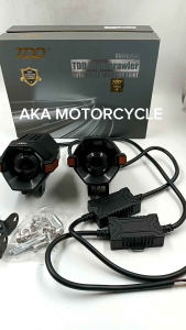 TDD-4733 NIGHTCRAWLER HEADLIGHT ALL WHITE WITH PARKLIGHT (RED) UNIVERSAL