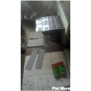 plat Motor huruf setiker baut dalam 2pcs bahan tebal