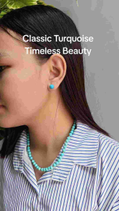 Natural Stone Turquoise Stud Earrings Blessed Cleansed Wealth Charms Earrings