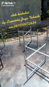 kaki meja lipat kuat kokoh bahan besi kotak 3x3 anti slip pada lantai