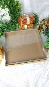 Box Parcel Lebaran Tutup Mika 30x30CM + Pita Bunga | Box Hampers Lebaran - B.MAKANAN