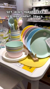 SET ALAT MAKAN ANAK KALAS IKEA  36 PCS AMAN UNTUK DIMASAK