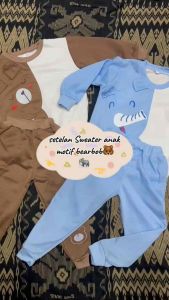 setelan sweater anak bayi laki laki dan perempuan usia 1-5 tahun / baju karakter anak lucu