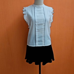 atasan wanita putih S M cewek blouse santai kutung cute