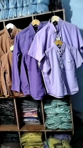 KEMEJA COUPLE WARNA LAVENDER KEMEJA AYAH DAN ANAK