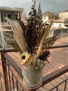 Bunga Dekorasi Rustic Aesthetic & Vas Belang 20CM