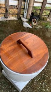 Tutup bak mandi bahan kayu jati asli