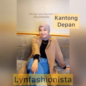 LYNFASHIONISTA-POCKET LONG COAT BLAZER WANITA OUTER CARDIGAN FORMAL/NIKITA