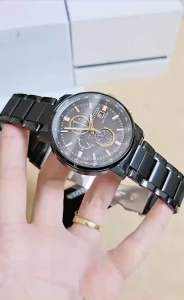 ĐỒNG HỒ NAM CHÍNH HÃNG CITIZEN CA0846-81E Eco-Drive Chronograph Tachymeter Black Dial & Stainless Steel For Men